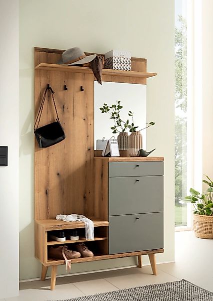 Home affaire Kompaktgarderobe "Mavas, Garderobe, Garderobenschrank, Scandic günstig online kaufen