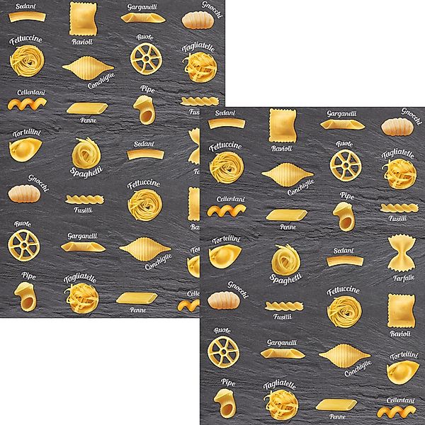 Kracht Geschirrtuch Geschirrtuch "Pasta" 2er-Pack, Baumwolle günstig online kaufen
