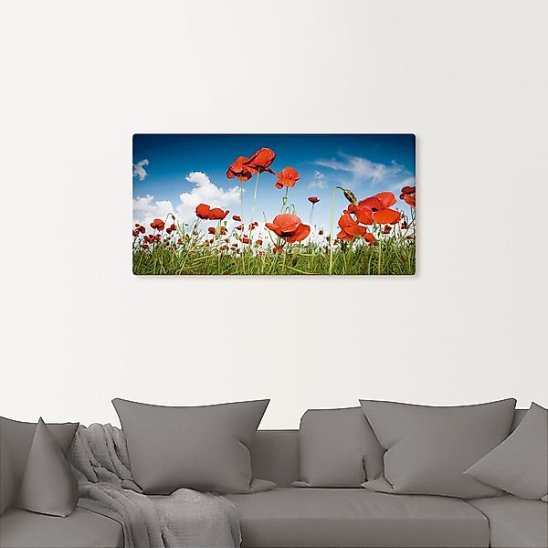 Artland Wandbild »Feld mit Mohnblumen unter Himmel«, Blumenwiese, (1 St.), günstig online kaufen