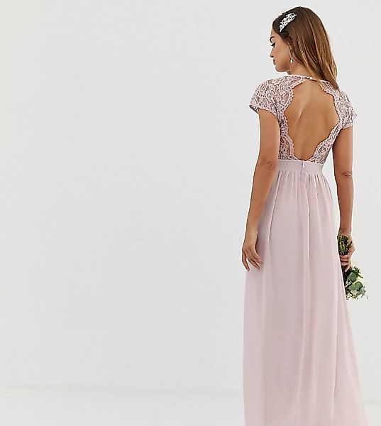 TFNC – Exklusives Brautjungfern-Spitzenkleid mit Rückenausschnitt in Nerzbr günstig online kaufen
