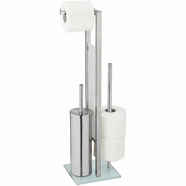 WENKO WC-Garnitur "Rivalta", aus Edelstahl-Glas-Polypropylen, edelstahl, mi günstig online kaufen