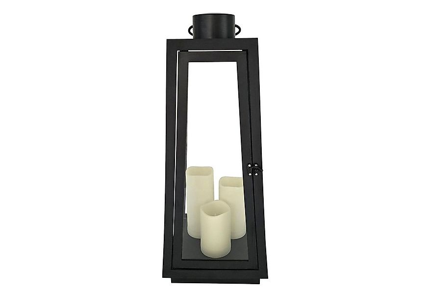 BURI Kugelleuchte LED Laterne 3 LEDs Timer 60cm Schwarz Metall Kerzenhalter günstig online kaufen