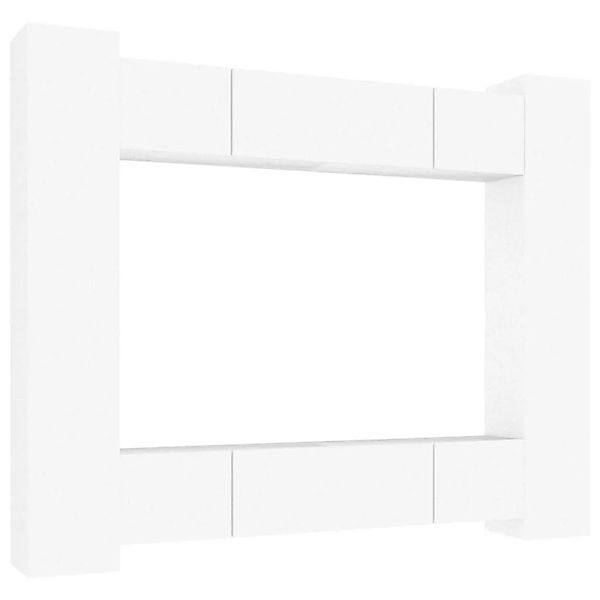 vidaXL 8-Tlg TV-Schrank-Set Weiß Holzwerkstoff 3114230 günstig online kaufen