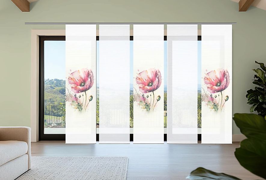 HOME in green Schiebegardine "MELIORA" Paneelwagen 5 Stk. tlg. Bambusoptik, günstig online kaufen