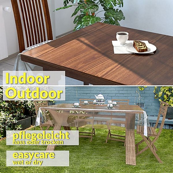 ANRO Tischdecke KLARA abwaschbar Tischfolie transparent Gartentischdecke 0, günstig online kaufen