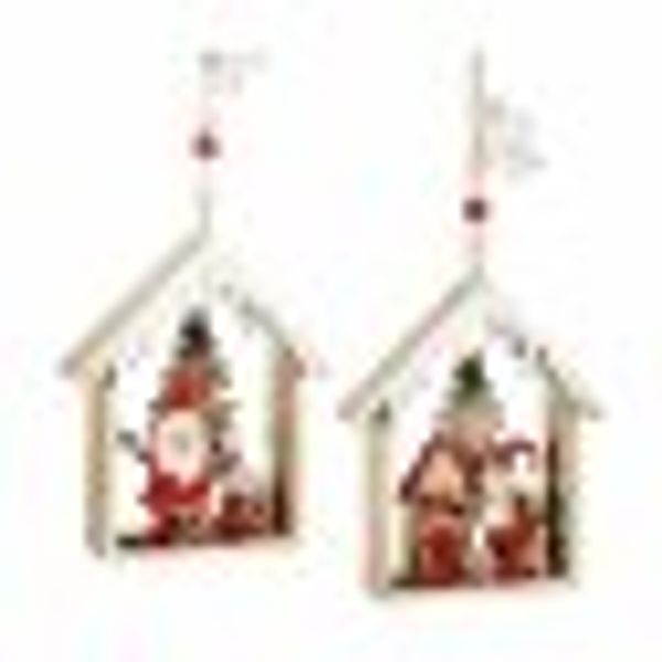 Baumschmuck Häuschen bunt, 2er Set Holz günstig online kaufen