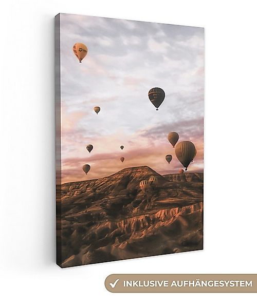 OneMillionCanvasses® Leinwandbild Landschaft - Heißluftballon - Berge - Bra günstig online kaufen