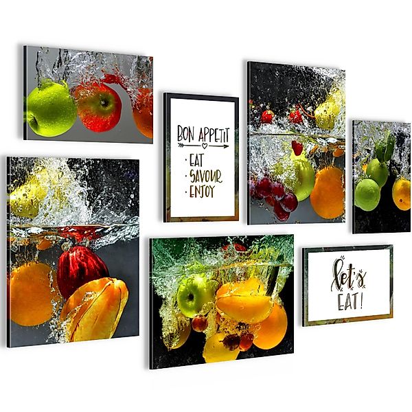 Novart Wandbild Wandbilder Küche Kaffee - AUFHÄNGFERTIG - Küchenbilder Obst günstig online kaufen