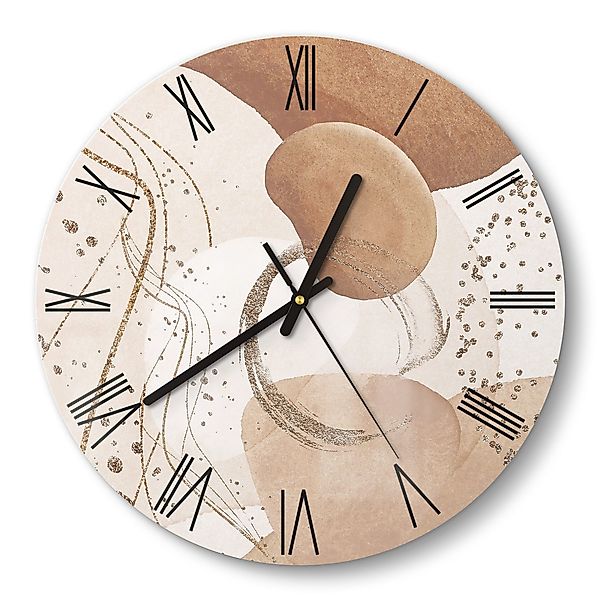 DEQORI Wanduhr 'Erdfarbene Eleganz' (Glas Glasuhr günstig online kaufen