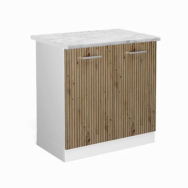 Vicco Spülenunterschrank R-Line, Artisan-Eiche/Weiß, 80 cm, AP Marmor günstig online kaufen