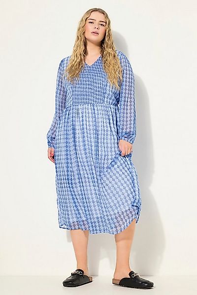 Studio Untold Maxikleid Midikleid A-Line Minimal-Print V-Ausschnitt günstig online kaufen