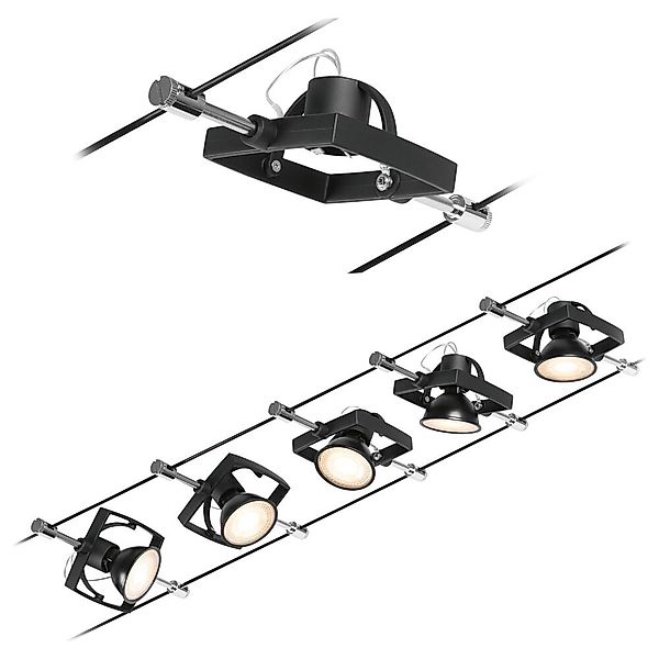 Paulmann "CorDuo Seilsystem Mac II Basisset GU5,3 max. 5x10W 230/12V Schwar günstig online kaufen