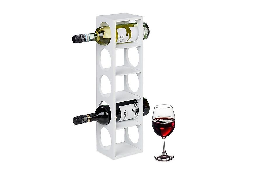 relaxdays Weinregal Bambus Weinregal in Weiß günstig online kaufen