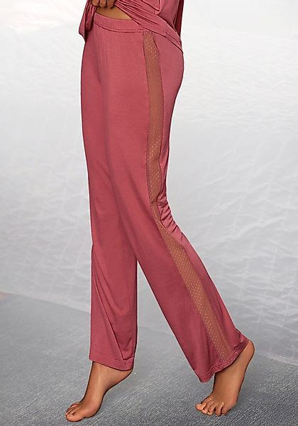 LASCANA Pyjamahose mit Seitenstreifen aus transparenter günstig online kaufen