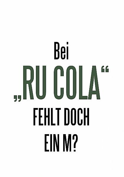 queence Wanddekoobjekt "RU(M)COLA", Stahlschild, Blechschild, Spruch, Witzi günstig online kaufen