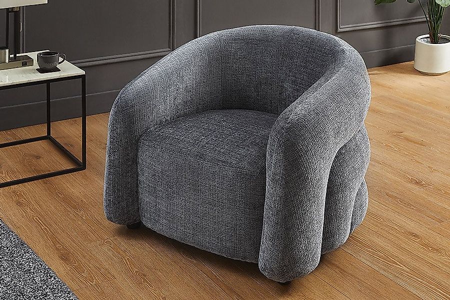 riess-ambiente Loungesessel VOGUE 95cm grau – Sessel mit Armlehnen, Chenill günstig online kaufen