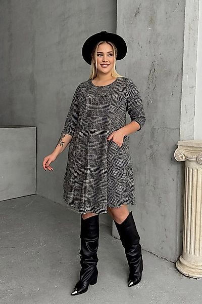 Stil Diva Minikleid Plus-Size-Kleid mit kurzen Ärmeln, Rundhalsausschnitt, günstig online kaufen