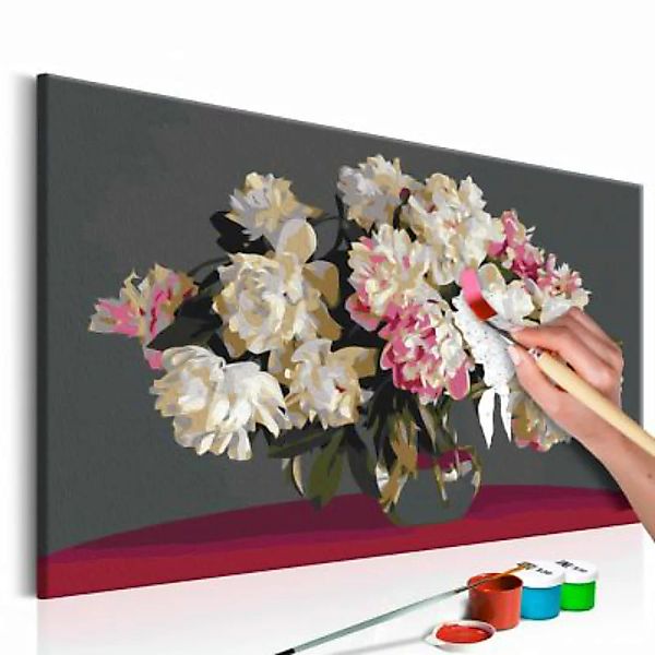 artgeist Malen nach Zahlen Weiße Blumen in der Vase mehrfarbig Gr. 60 x 40 günstig online kaufen
