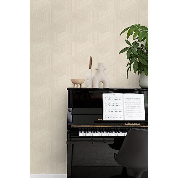 Origin Wallcoverings Strukturtapete 3D-Muster Hellbeige 50 x 900 cm 347941 günstig online kaufen