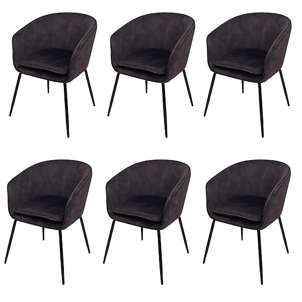 MCW Esszimmerstuhl O28 6er-Set Dunkelgrau günstig online kaufen