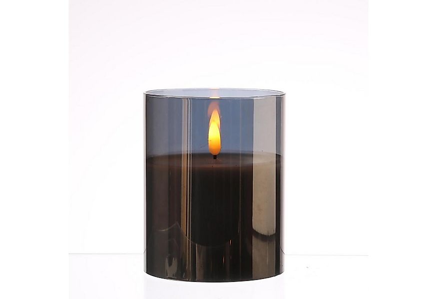 MARELIDA LED-Kerze im Glas LED Windlicht Echtwachs Timer H: 12,5cm D: 10cm günstig online kaufen