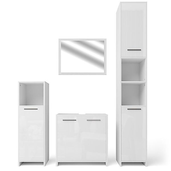 Vicco Badmöbel-Set Kiko, Weiß Hochglanz, 4 günstig online kaufen