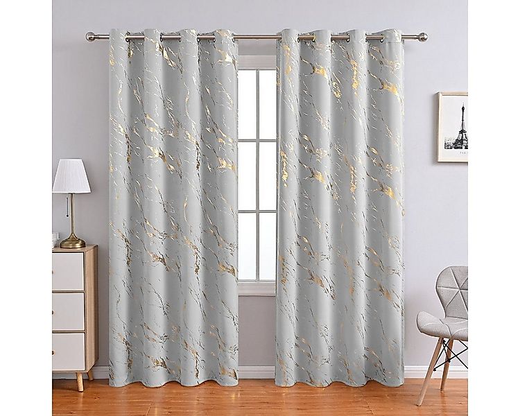 BYSURE Gardine (2 St), Ösen, blickdicht, Polyester, Gold Bronzierung Verdun günstig online kaufen