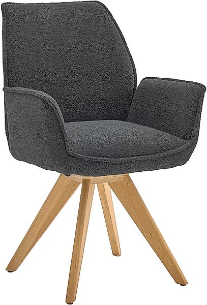 set one by Musterring Esszimmerstuhl »Tiama«, Bouclé, Stativgestell Eiche m günstig online kaufen