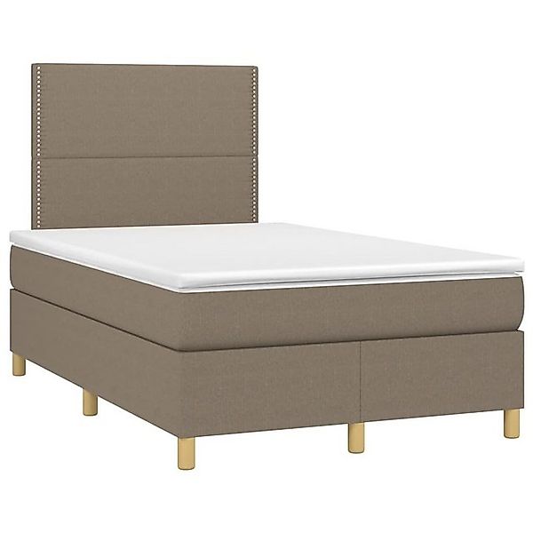 vidaXL Bett Boxspringbett mit Matratze & LED Taupe 120x190 cm Stoff günstig online kaufen