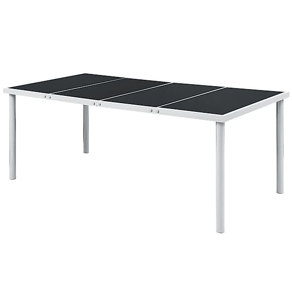 furnicato Gartentisch 190x90x74 cm Schwarz Stahl günstig online kaufen