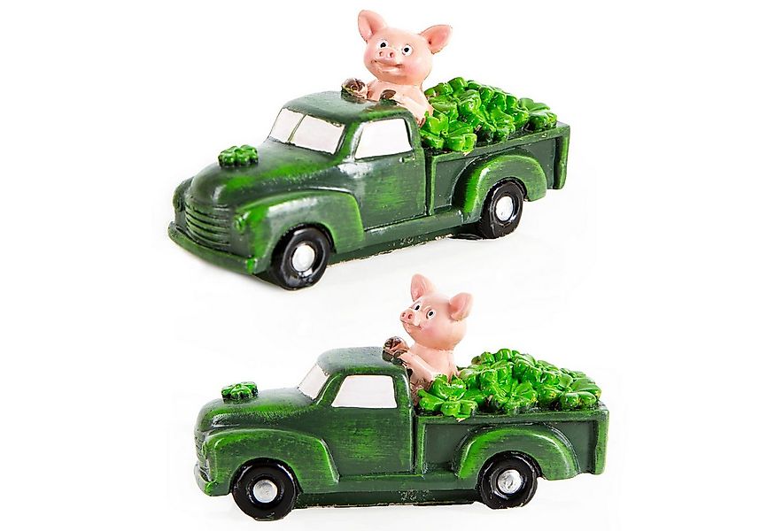 Logbuch-Verlag Dekofigur 2 lustige Glücksschweine Auto voll Glück Glücksbri günstig online kaufen