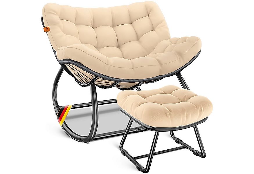 KESSER Schaukelstuhl Schaukelsessel Chillexer Pro mit Fußstütze für drinnen günstig online kaufen