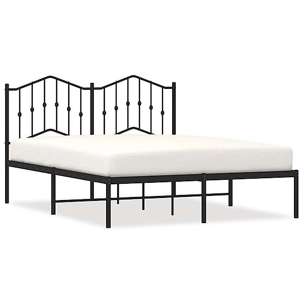 vidaXL Bettgestell mit Kopfteil Metall Schwarz 135x190 cm 373788 günstig online kaufen