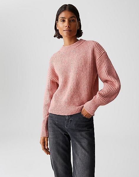 OPUS Strickpullover PLENI mit Rippstrickmuster überschnittene Schulter mit günstig online kaufen