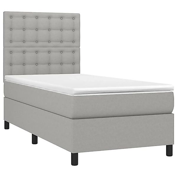vidaXL Boxspringbett mit Matratze Hellgrau 90x190 cm Stoff 3142057 günstig online kaufen
