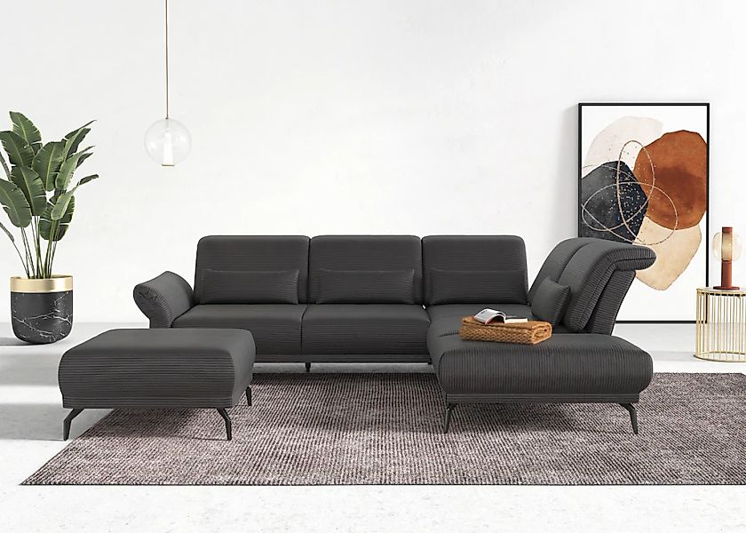 Home affaire "Coco L-Form" Sitztiefen-, Arm- und Kopfteilverstellung, Cord- günstig online kaufen