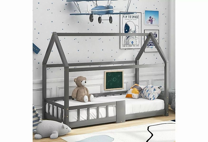 Ulife Kinderbett Einzelbett Kiefernholz mit Tafel und Rausfallschutz 90x200 günstig online kaufen
