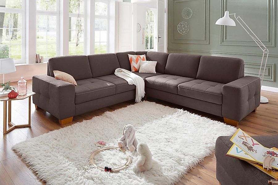 Home affaire Ecksofa »Puccini L-Form« mit Federkern, Sitztiefenverstellung, günstig online kaufen