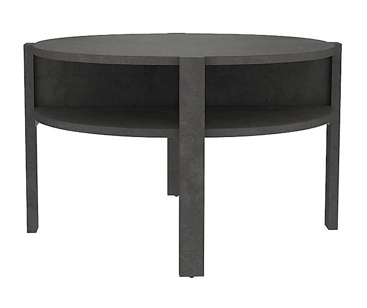 Couchtisch rund 75cm Tobago von Forte Betonoptik Dunkelgrau günstig online kaufen