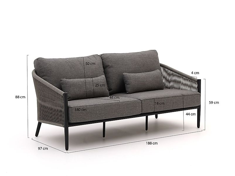 Bellagio Mineo Gartensofa 2,5-Sitzer 192 cm günstig online kaufen