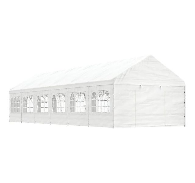 vidaXL Partyzelt Pavillon mit Dach Weiß 13,38x4,08x3,22 m Polyethylen günstig online kaufen