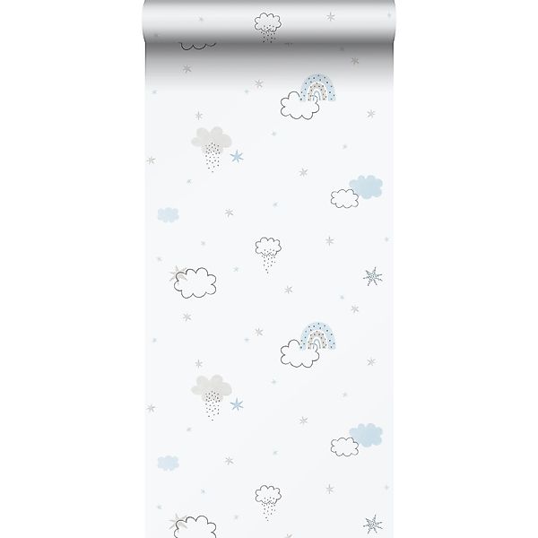 Sanders & Sanders Tapete Kleine Wolken Hellblau Und Weiß 53 Cm X 1005 Cm 64 günstig online kaufen
