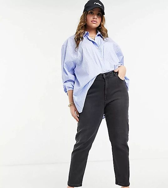 Vero Moda Curve – Joana – Knöchellange Mom-Jeans in Schwarz günstig online kaufen