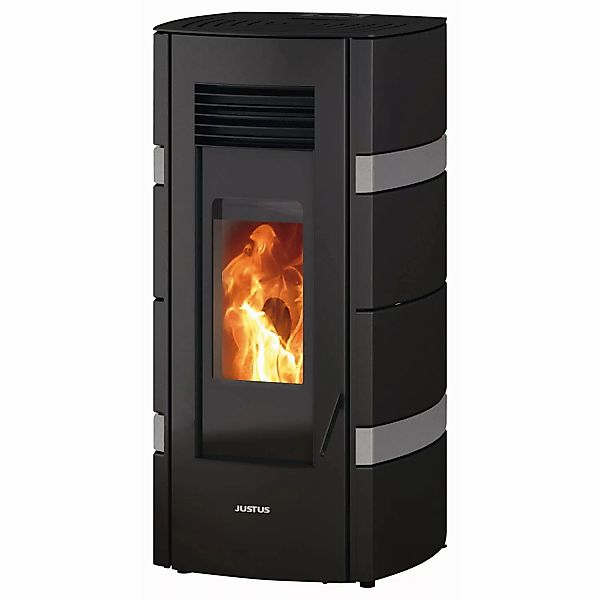 Justus Pelletofen Sia Stahl Schwarz-Grau 8 kW mit Automatik günstig online kaufen