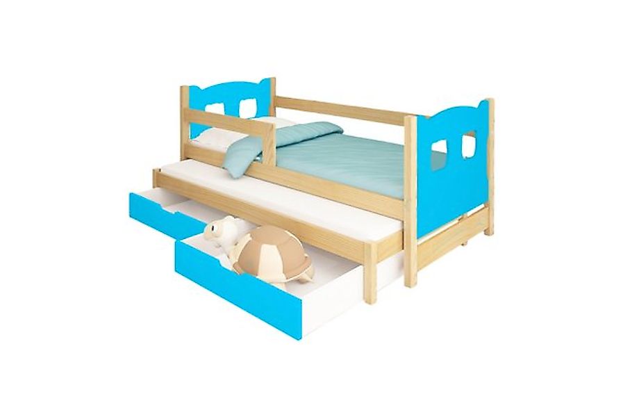 thematys Jugendbett Kinderbett mit abnehmbaren Rausfallschutz und zwei Schu günstig online kaufen