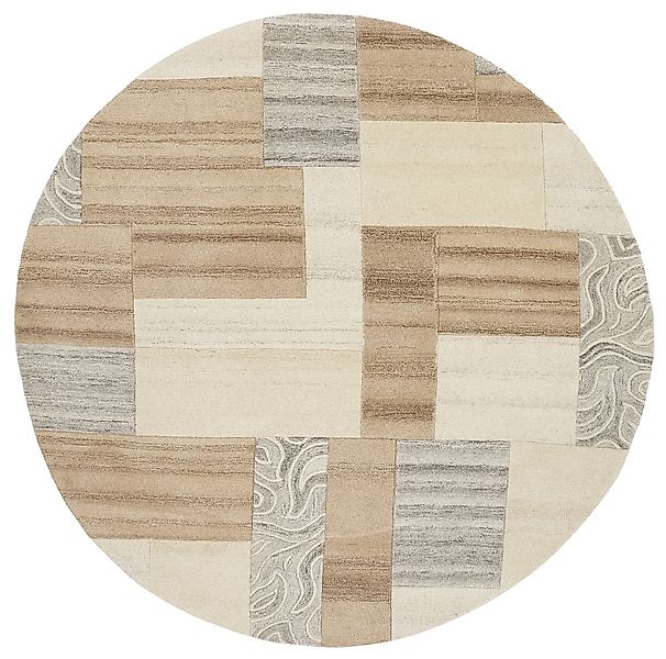 THEKO Wollteppich Lola, Wolle, handgearbeitet, Patchwork günstig online kaufen