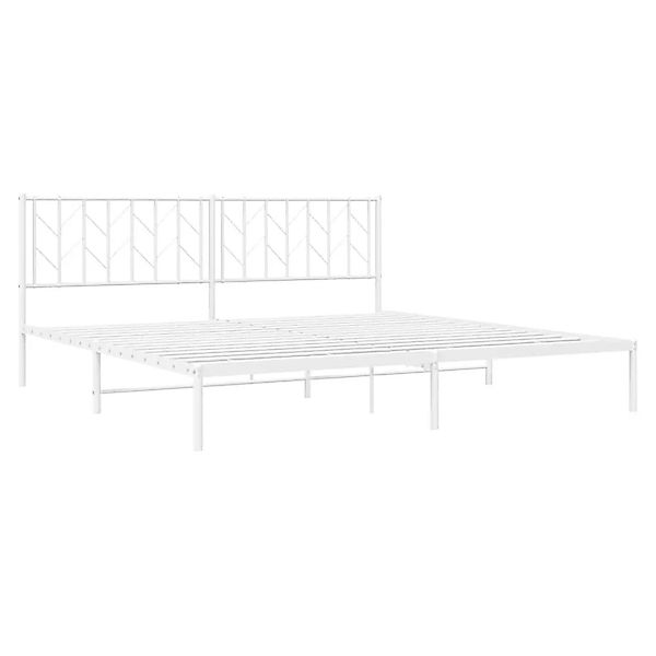 vidaXL Bettgestell mit Kopfteil Metall Weiß 193x203 cm 374492 günstig online kaufen