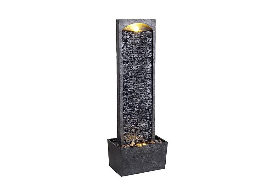 Teamson Home Gartenbrunnen Gartenbrunnen mit LED aus Polyresin schwarz H98 günstig online kaufen
