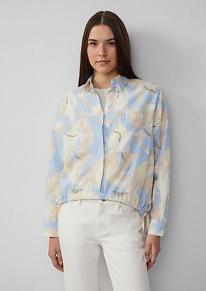 s.Oliver Langarmbluse Gemusterte Hemdbluse mit Tunnelzug günstig online kaufen