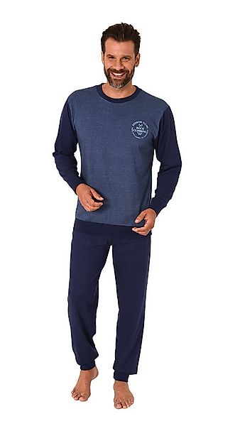 Normann Pyjama Normann Herren langarm Schlafanzug mit Bündchen in eleganter günstig online kaufen